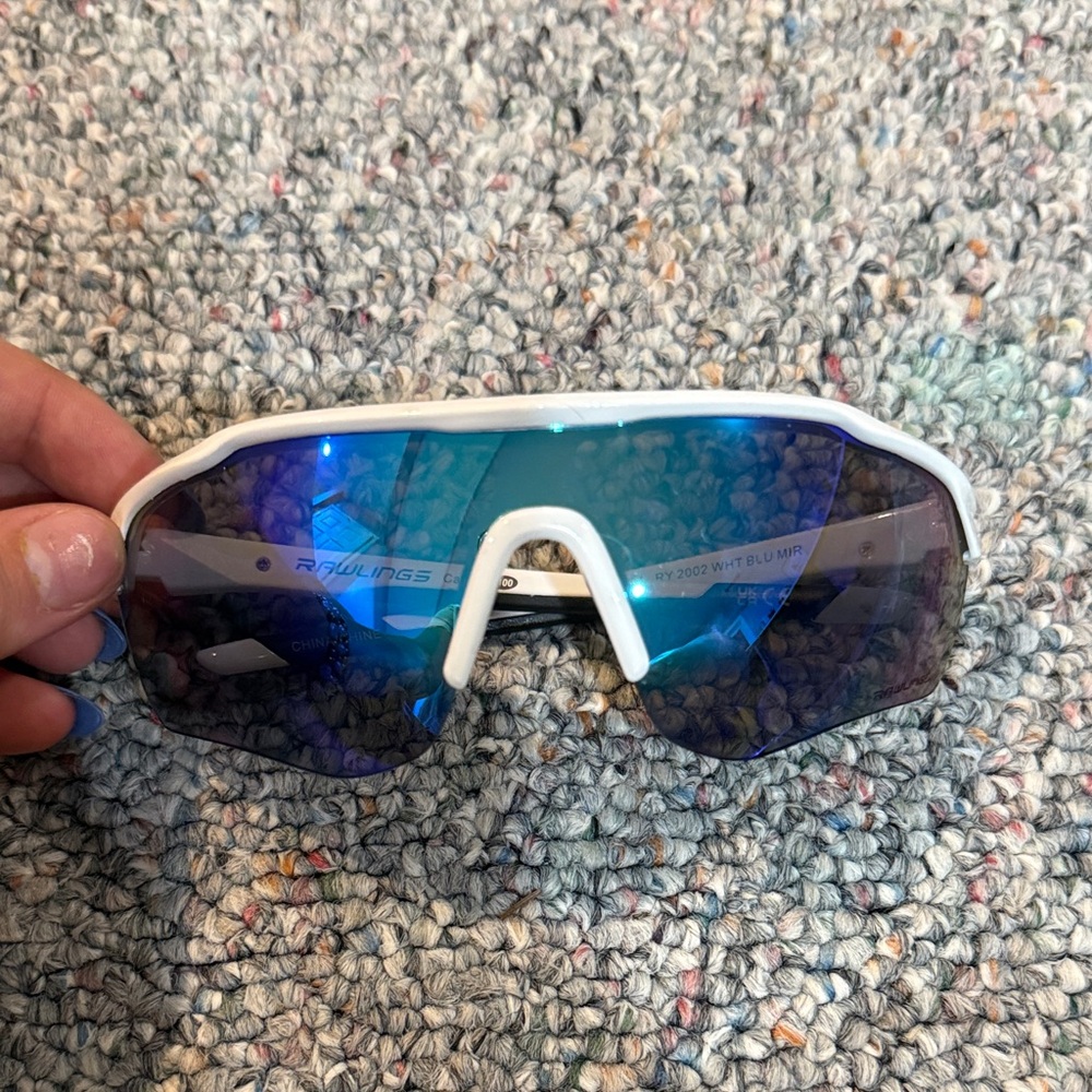 Rawlings White Frame Blue Lens Sunglasses